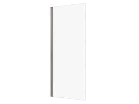 Hero - Kado Lux Frameless Rectangular Panel with Wall Channel Clear Glass 900mm Brushed Gunmetal