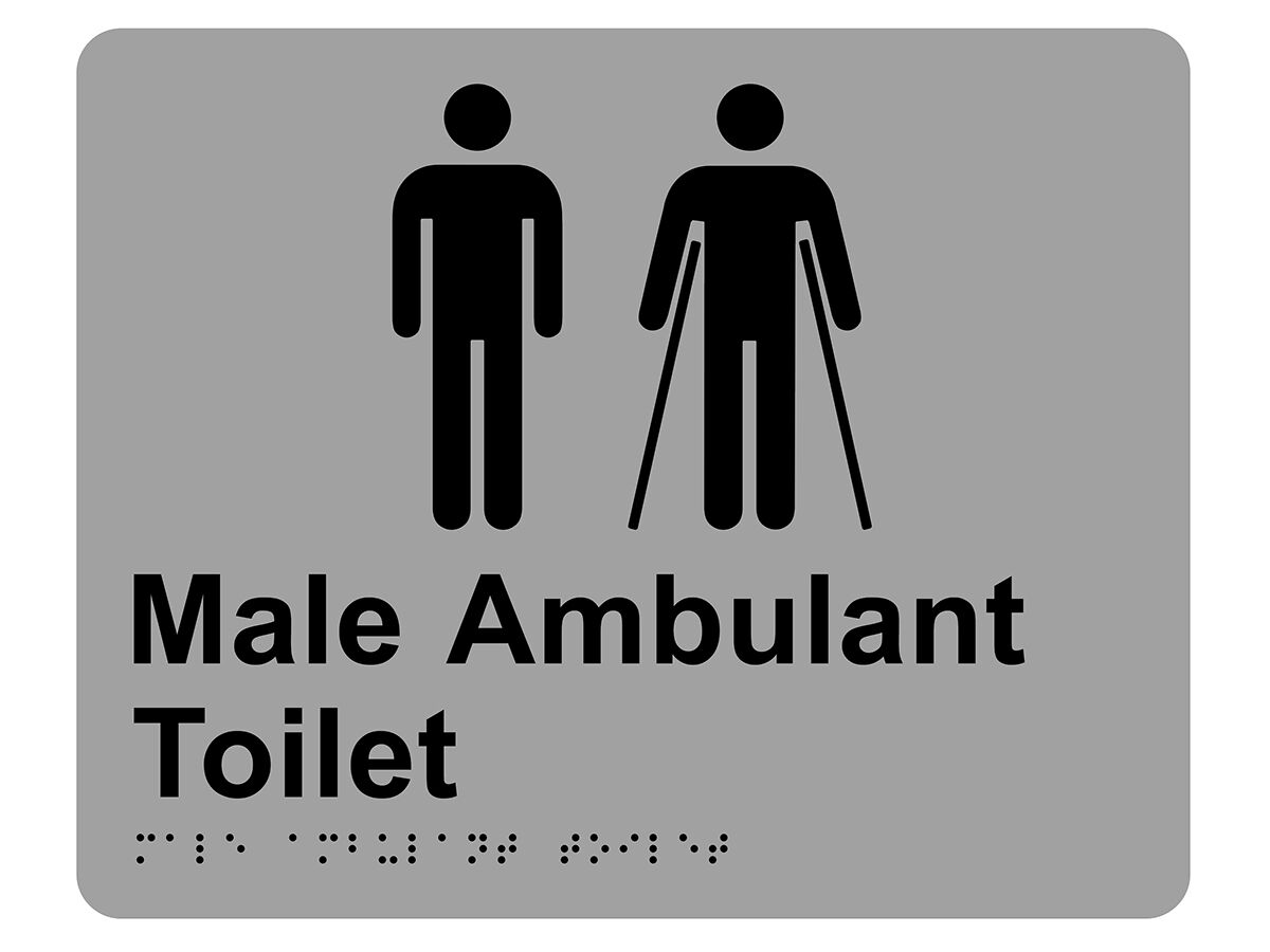 Male Toilet & Ambulant Tactile Sign Stainless Steel