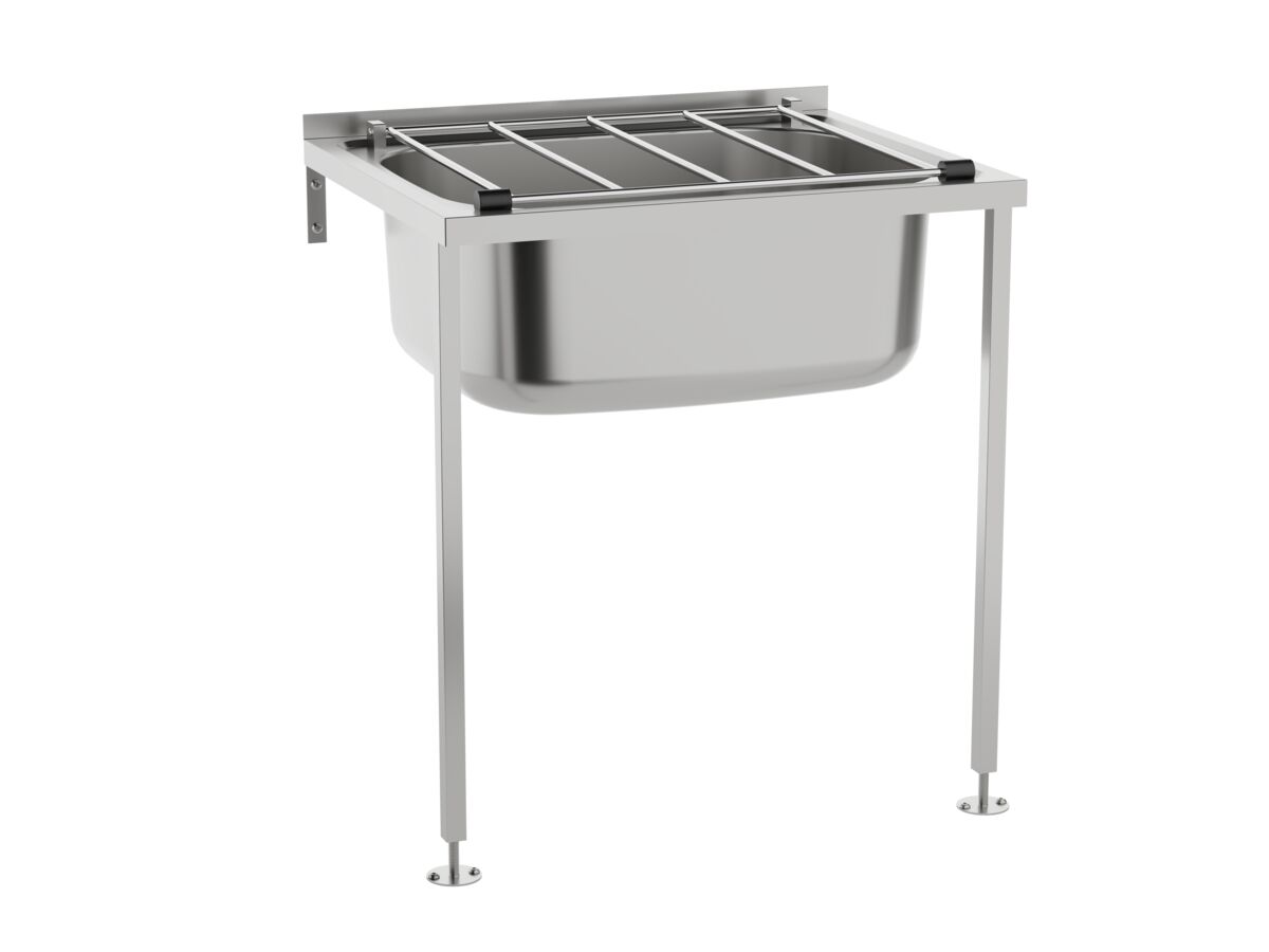Wolfen Floor Mounted Cleaners Sink with Grate 316 Grade Stainless Steel