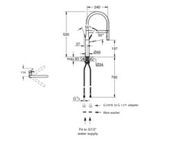 GROHE Essence Professional Pull Down Sink Mixer Tap Chrome / Black (5 ...