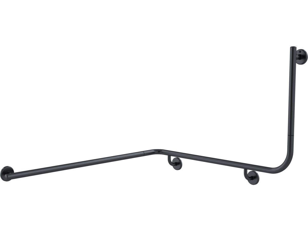 Mizu Drift 1110 x 1030 x 600 x 90 Degree Accessible Grab Rail Modular - Left Hand Brushed Gunmetal