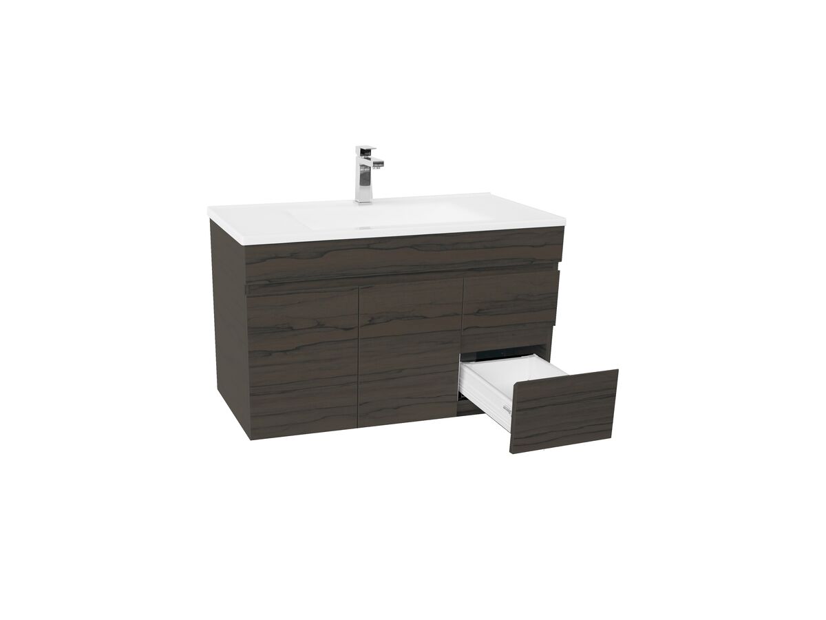 Espire Wall Hung Single Bowl Vanity Unit (Wave) 2 Door and 2 Drawer 910mm