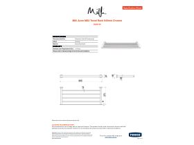 Specification Sheet - Milli Axon MK2 Towel Rack 645mm Chrome