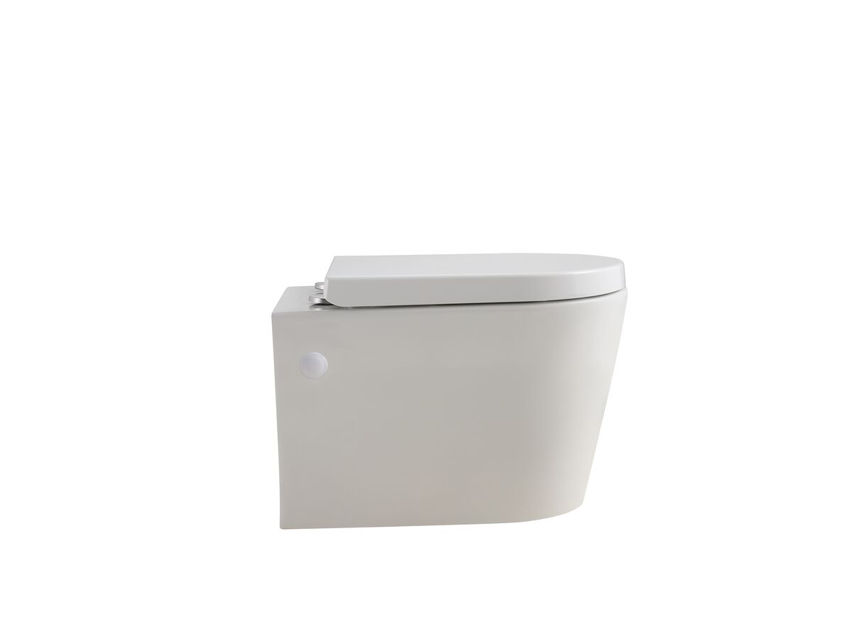 Kado Lux Wall Hung Rimless Pan with Soft Close Quick Release Seat White