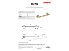 Specification Sheet - Mizu Drift 300mm Grab Rail Straight Brushed Brass