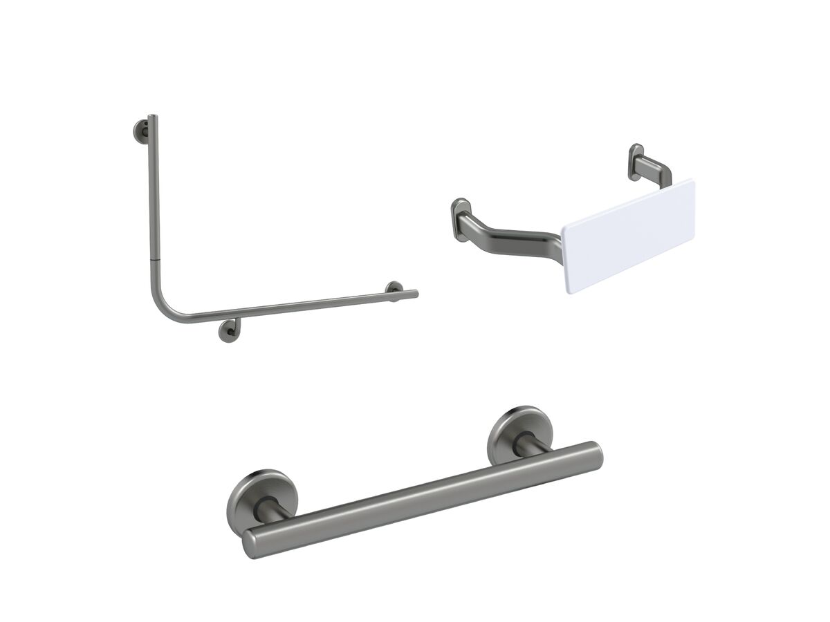 Mizu Drift 90 Degree Accessible WC Kit RIght Hand Brushed Gunmetal