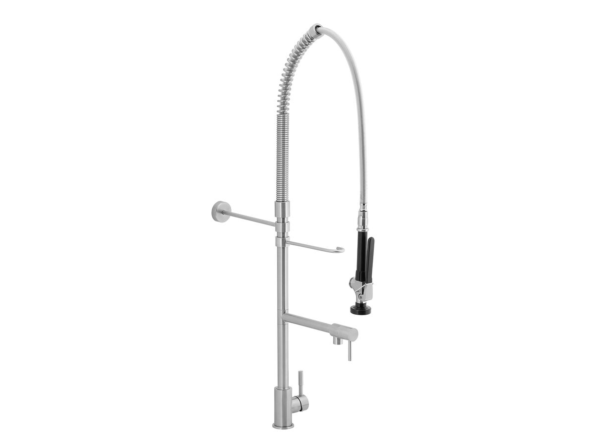 Wolfen Pre Rinse Sink Mixer Tap with Pot Filler Stainless Steel (6 Star)