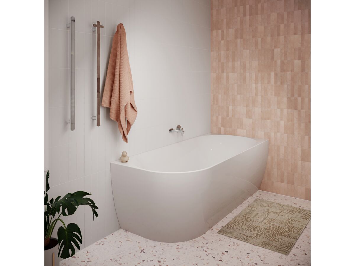 Posh Solus Back To Corner Freestanding Bath 1500mm Left Corner White