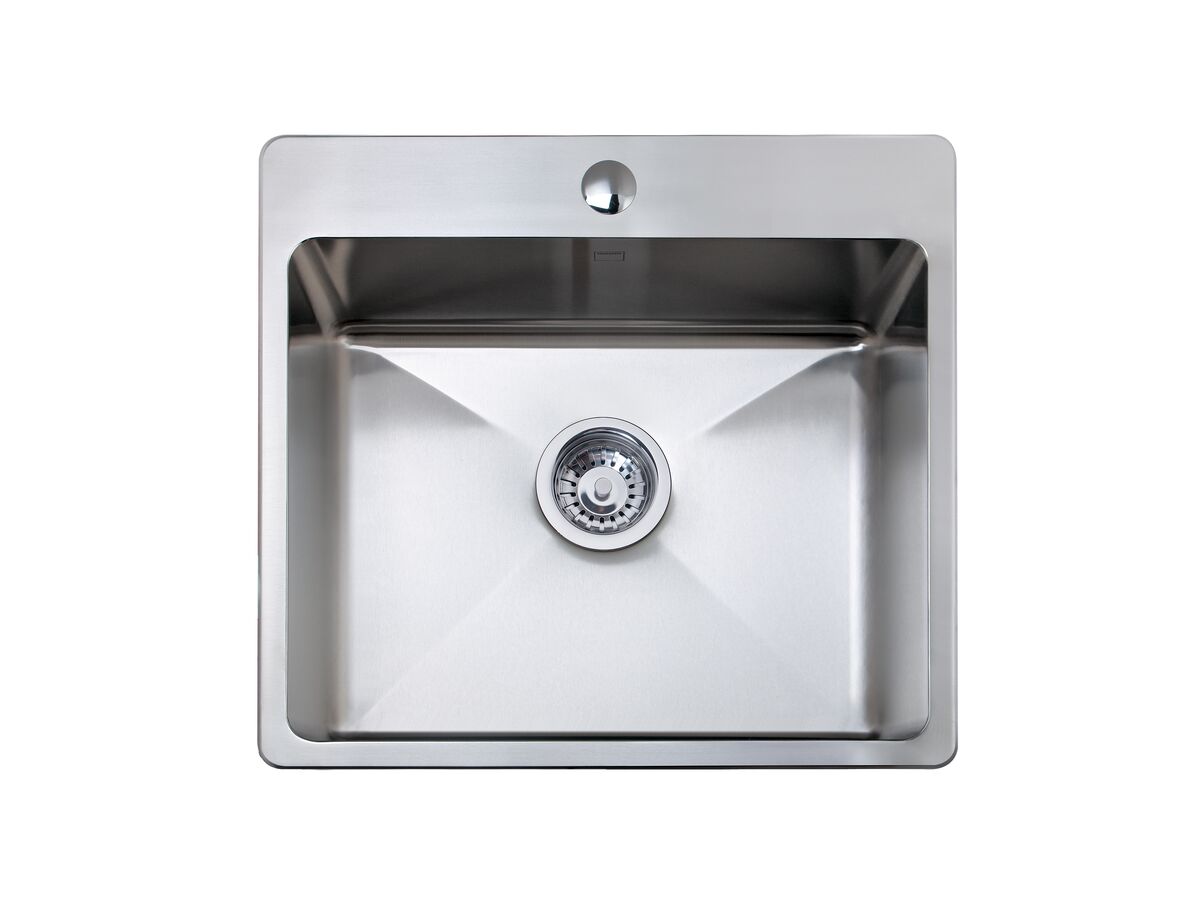 Memo Hugo Extended Single Bowl Sink 1 Taphole Stainless Steel from Reece