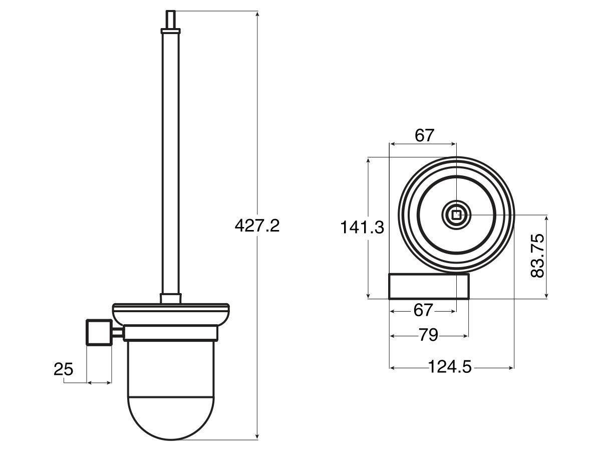 Mizu Bloc MK2 Toilet Brush Set Chrome