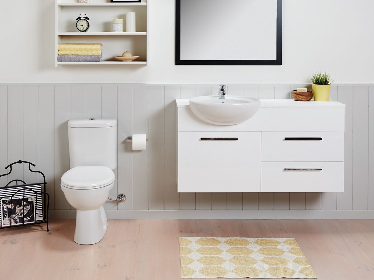 Porcher Heron Toilet Suite Close Coupled S-Trap 140 Setout White/Chrome (4 Star)