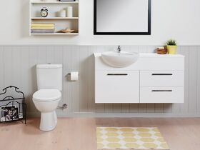 Porcher Heron Toilet Suite Close Coupled S-Trap 140 Setout White/Chrome (4 Star)