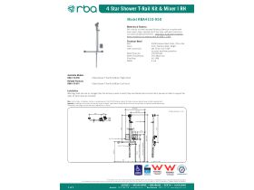 Specification Sheet - Shower T Rail Kit Slider Handset and Mixer Right Hand
