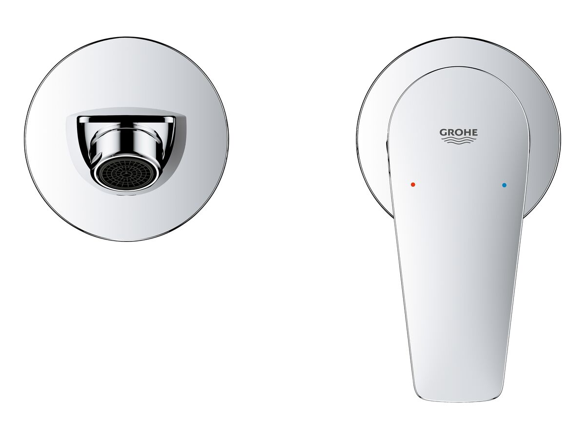 GROHE Bauedge New Wall Basin Mixer Kit Chrome (6 Star) from Reece