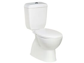 Posh Solus Round Close Coupled S Trap Toilet Suite with Seat White / Chrome (4 Star)