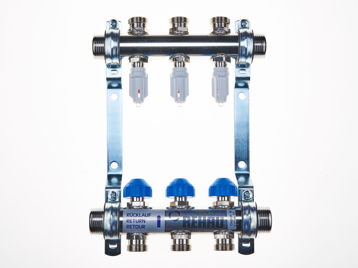 Rehau Manifold Flowmeter HKVD Stainless Steel 3 Circuits from Reece
