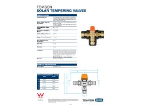 Specification Sheet - Tomson Solar Tempering Valves