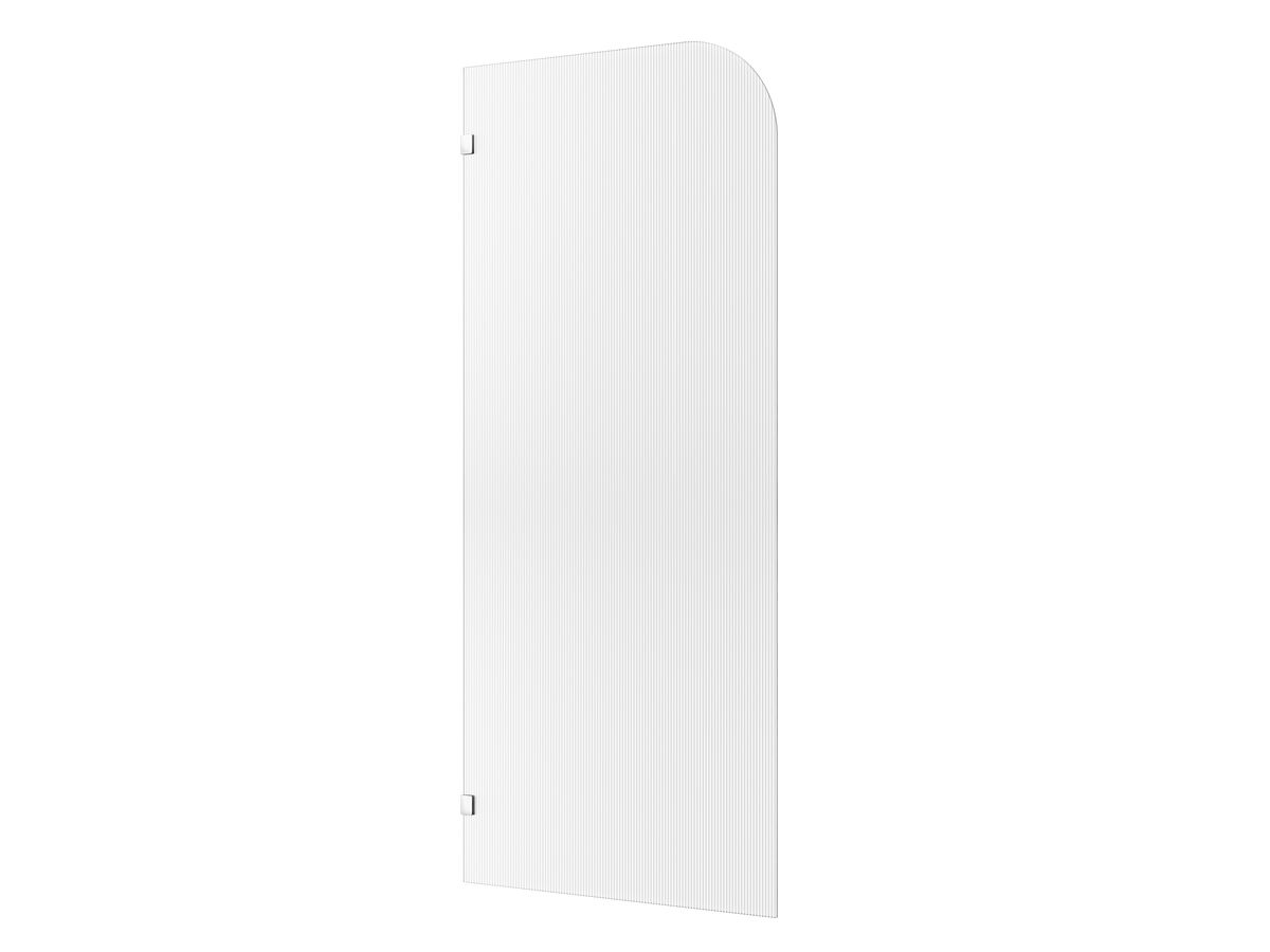 Hero - Kado Lux Frameless Curved Left Fluted Panel with Wall Clips 900mm Chrome
