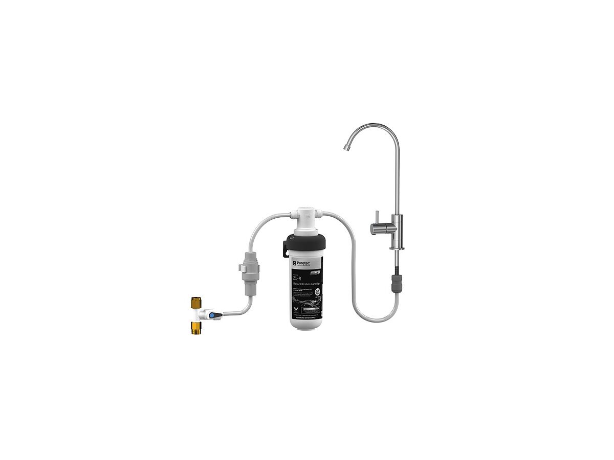 Puretec Z18 Quick-twist Water Filter System with DFU180 Long Reach LED Faucet
