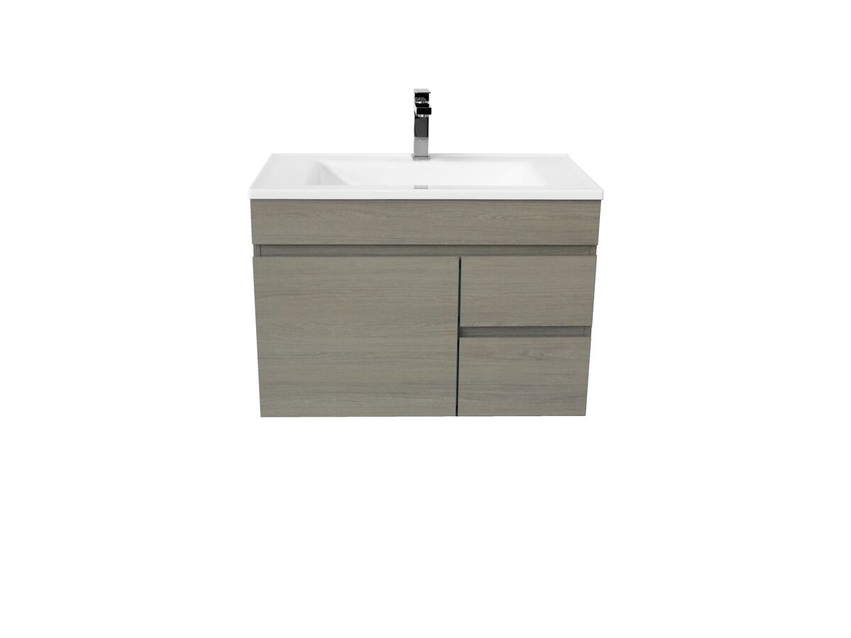 Espire Wall Hung Single Bowl Vanity Unit (Wave) 1 Door and 2 Drawer 760mm