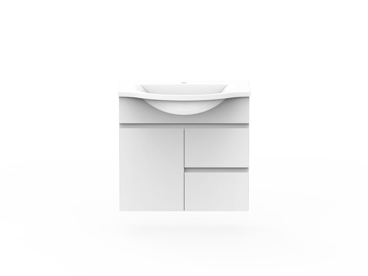 Posh Domaine Plus 750mm Wall Hung Vanity Unit SemiRecessed Cast Marble