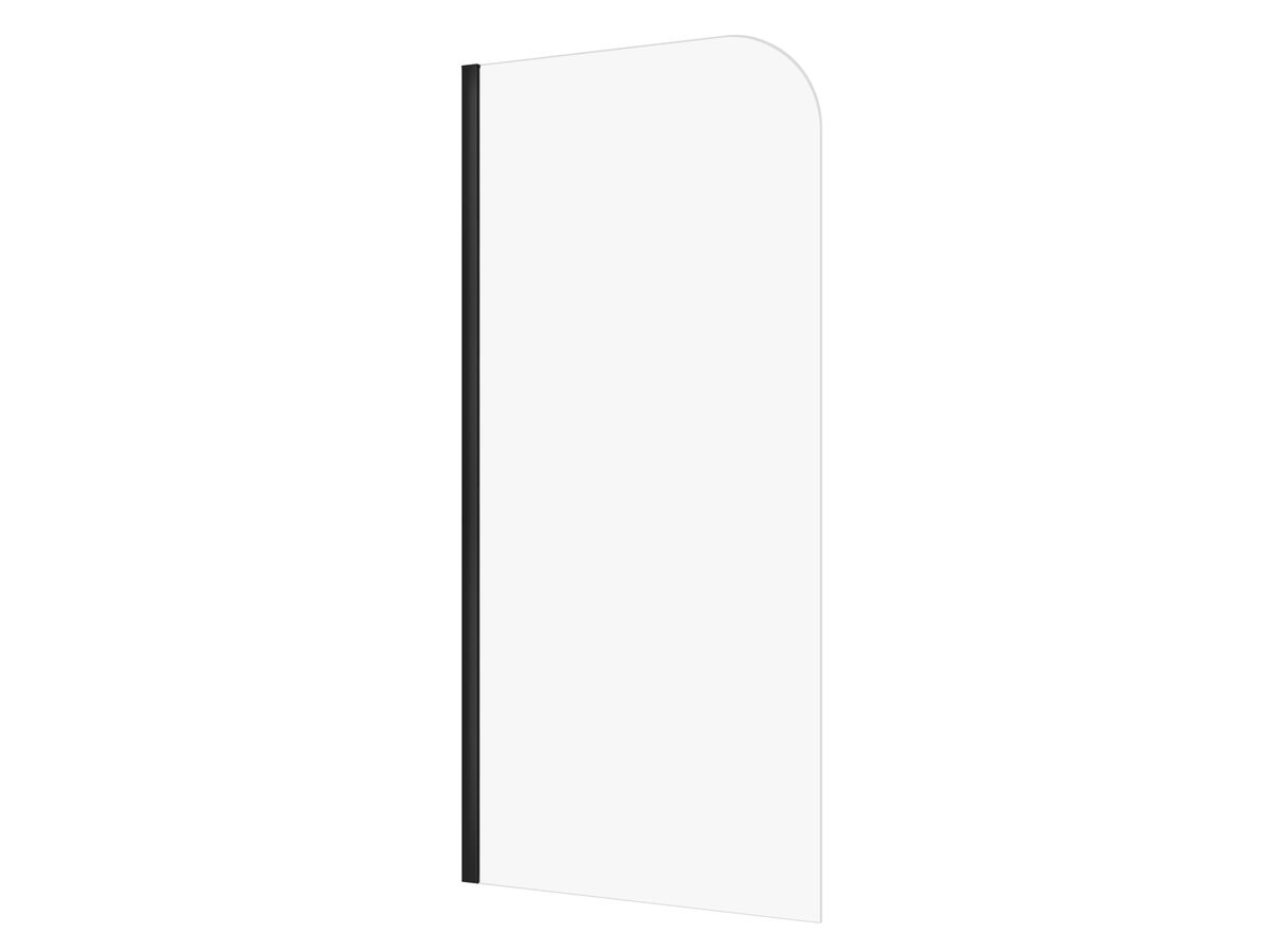 Hero - Kado Lux Frameless Curved Panel with Wall Channel Clear Glass 1000mm Matte Black