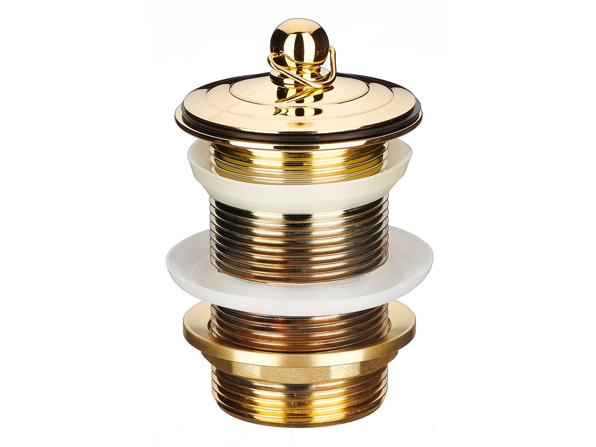 Mizu Drift 40mm Plug & Waste with No Overflow Polished Brass Gold