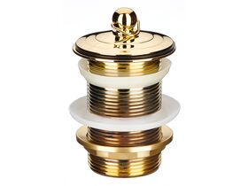 Mizu Drift 40mm Plug & Waste with No Overflow Polished Brass Gold
