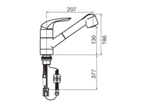 Porcher Saga Sink Mixer with Pull Out Spray Chrome (4 Star)