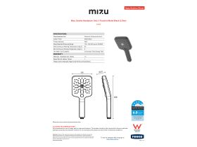 Specification Sheet - Mizu Soothe Handpiece Only 3 Function Matte Black (5 Star)