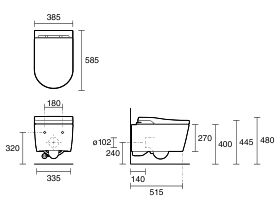 Roca Inspira In-Wash In-Tank Wall Hung Toilet Suite White (4 Star)