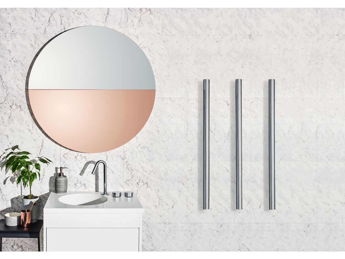 Milli Mood Edit Vertical Triple Heated Towel Rail 900 x 38mm Chrome