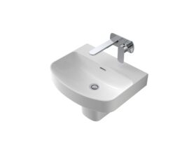 Caroma Forma 500mm Wall Basin No Taphole with Overflow