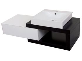 Mizu Bloc Wall Hung Vanity Unit No Basin 1200mm Black/ White