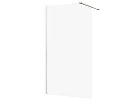 Hero - Kado Lux Frameless Curved Panel with Wall Channel Clear Glass 1200mm Brushed Nickel