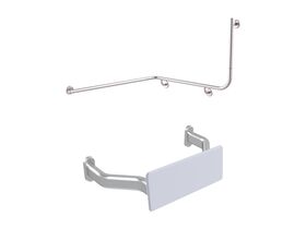 Mizu Drift Continuous Accessible WC Kit Left Hand Brushed Stainless Steel