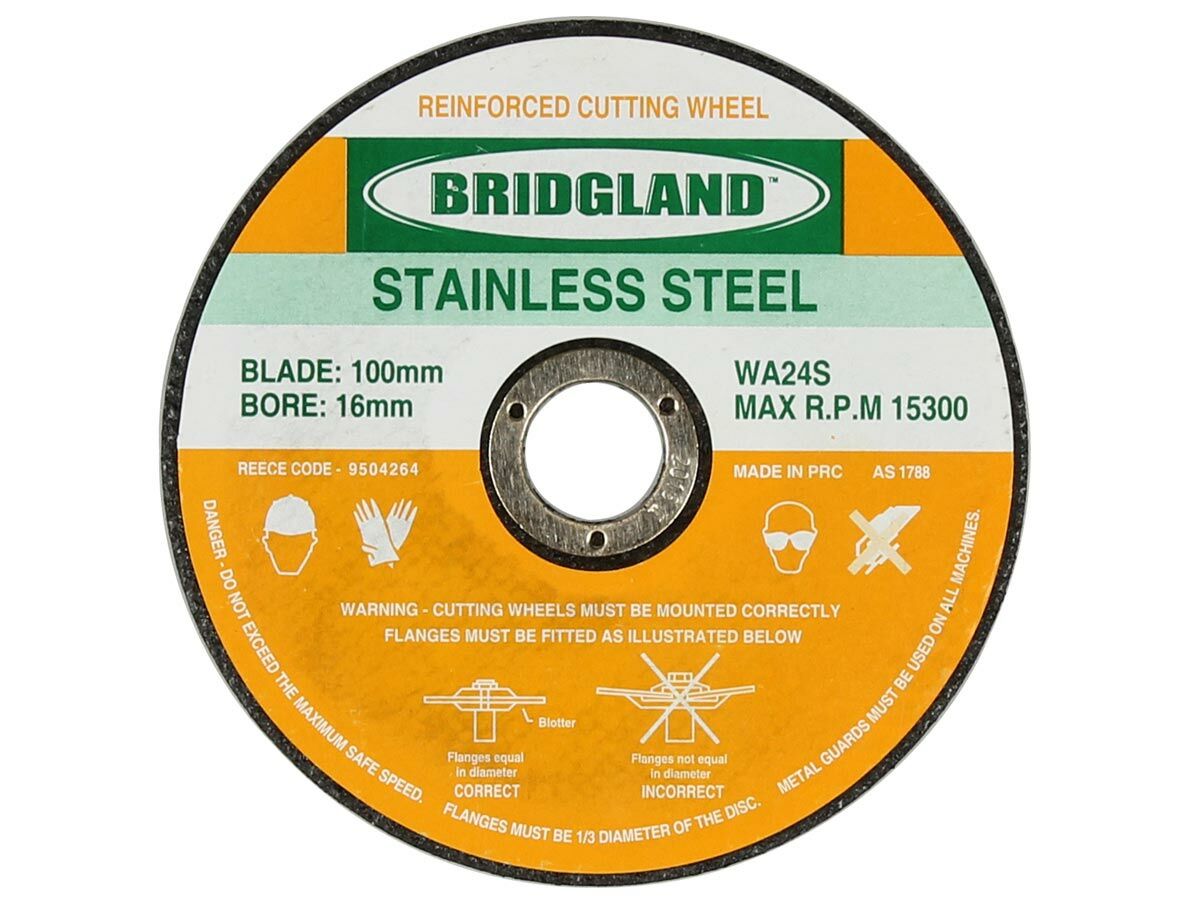 Bridgland Stainless Steel Cutting Disc 100mm x 1 x 16mm