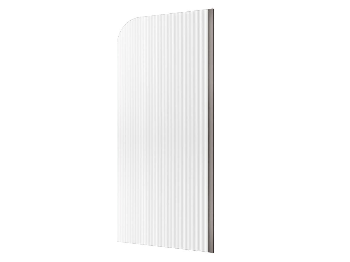 Hero - Kado Lux Frameless Curved Right Fluted Panel with Wall Channel 1000mm Brushed Gunmetal