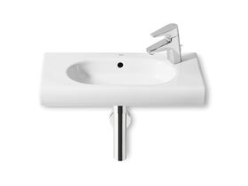 Roca Meridian Compact Wall Basin 600x320 1 Taphole White