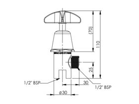 Enware Vandal Proof Right Angle Cistern Stop Male & Female Capstan ...
