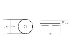 Alape Unisono Semi Inset Basin 400mm White