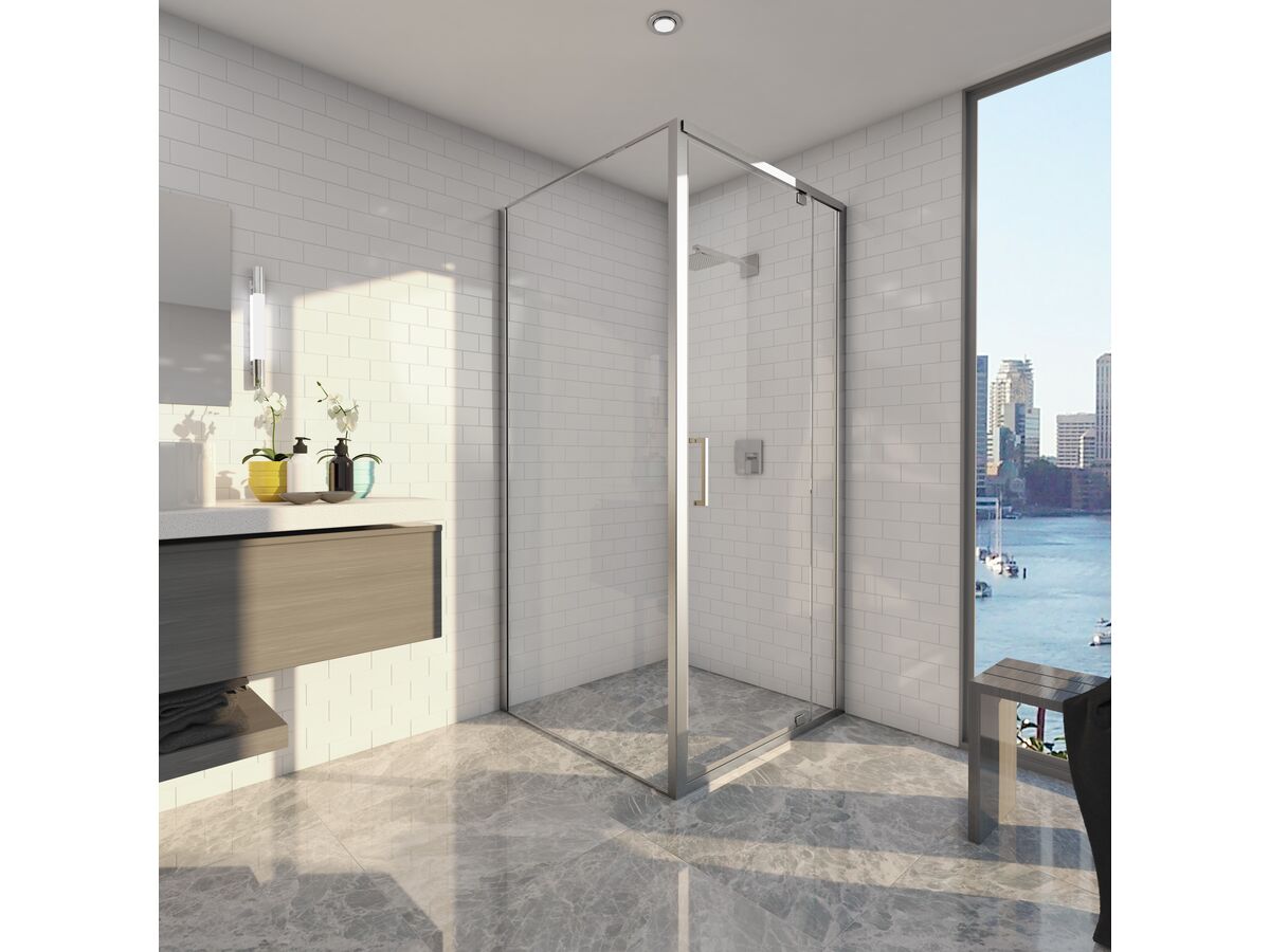 Base MK2 Shower Screen 900mm x 900mm Chrome from Reece