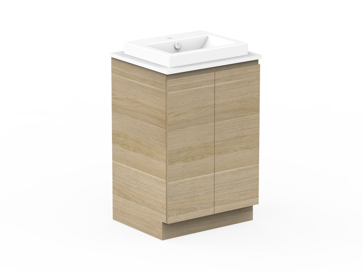 Posh Domaine Plus Conventional 600 Floor Mount Vanity Unit Caesarstone Top