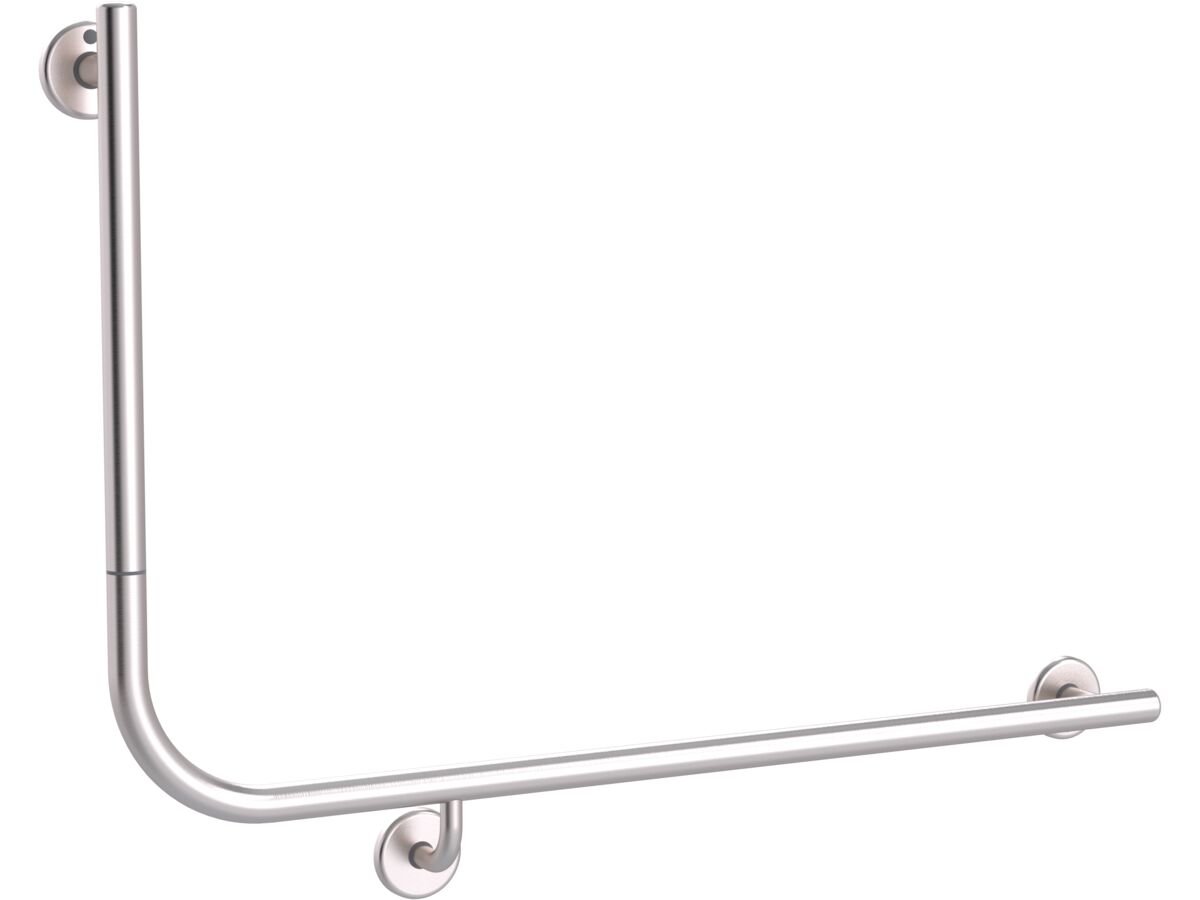 Mizu Drift 935mm x 600mm x 90 Degree Accessible Toilet Grab Rail Modular Right Hand Brushed Stainless