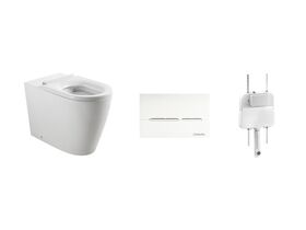 Wolfen Ambulant Back To Wall Inwall Rimless Toilet Suite Single Flap Seat White (4 Star)