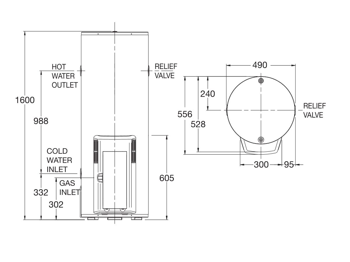 Everhot 272 5 Star 130L Natural Gas Hot Water System
