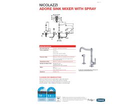 Technical Guide - Nicolazzi Adore Swivel Sink Mixer with Pull Out Spray Chrome (4 Star)