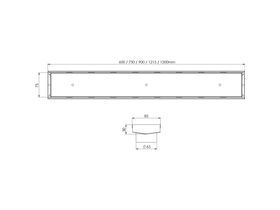 Phoenix V Channel Drain TI 75 x Various Lengths Outlet 65mm