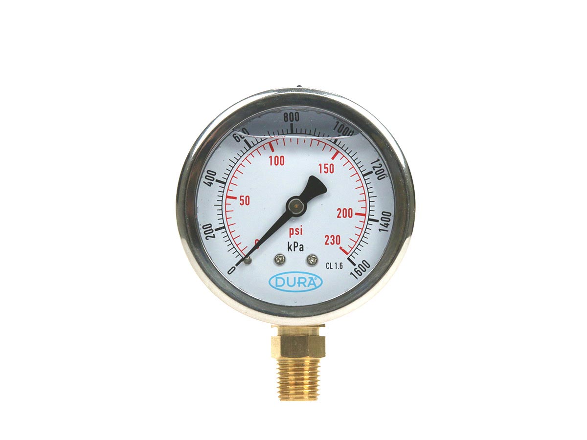 Dura Pressure Gauge Liquid 63mm 1600kPa from Reece