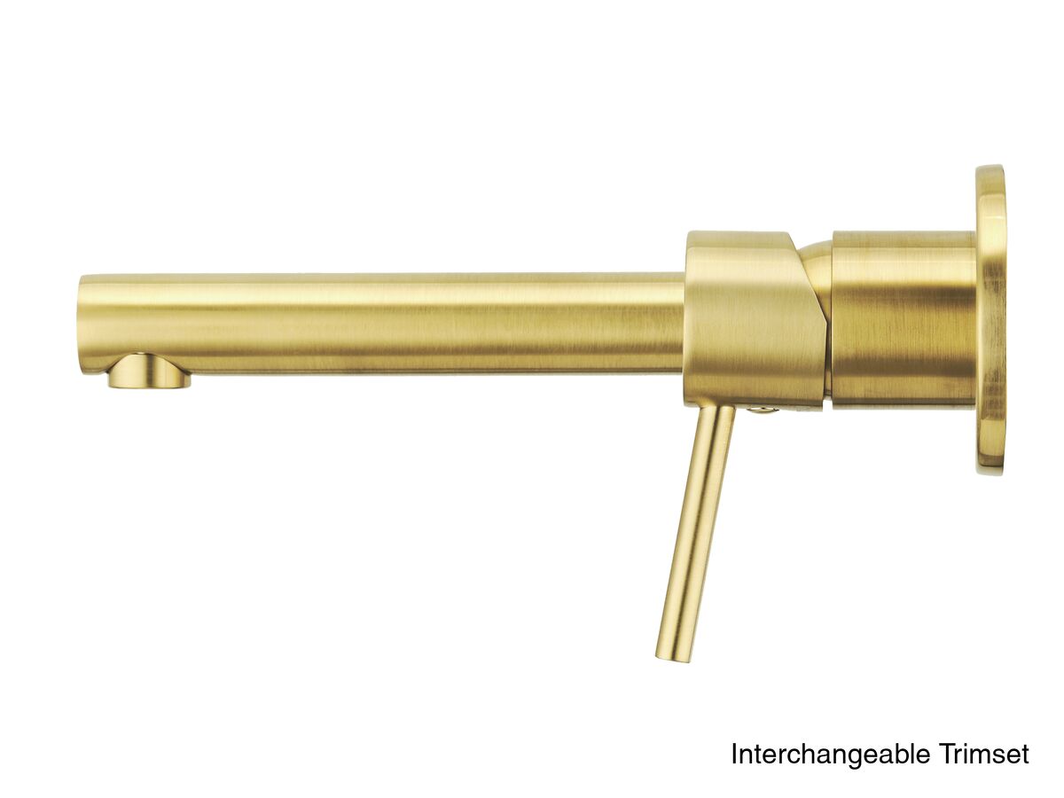 Supporting Image Side View - Mizu Drift MK2 Wall Basin / Bath Mixer Kit Brushed Brass (5 Star)